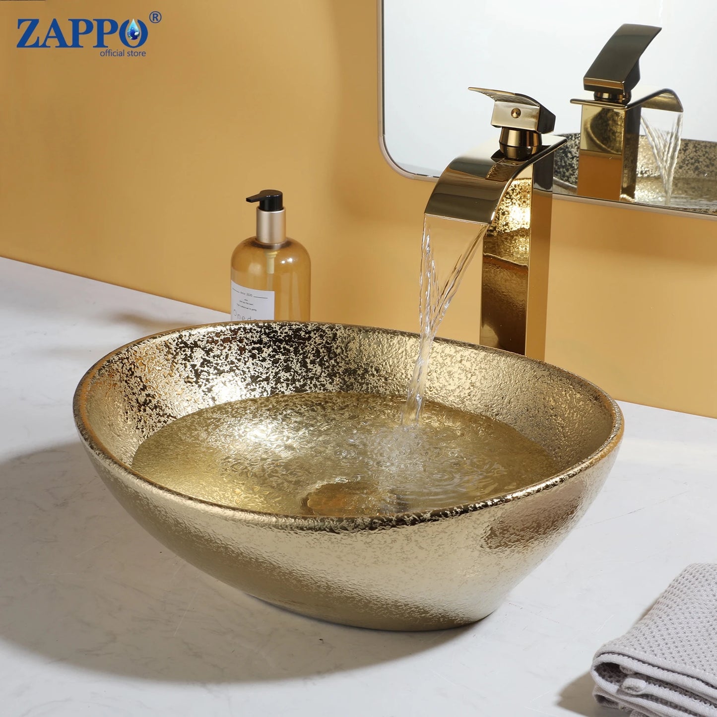 Mekkahla Rectangular Ceramic Vessel Sink With Faucet