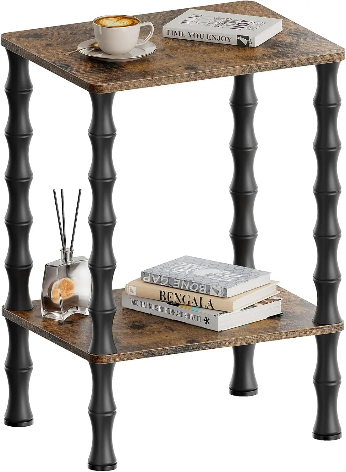 Side Table, 2-Tier End Table With Storage Shelf, Night Stand For Small Spaces, Modern Coffee Tables For Living Room, Bedr