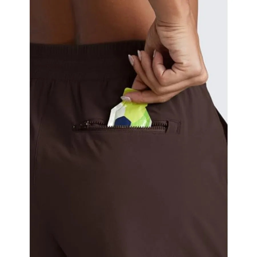 CRZ YOGA High Waisted Hiking Shorts for Women 3" - Water Resistant Cargo for Athletic Travel Outdoor with Zip Pockets