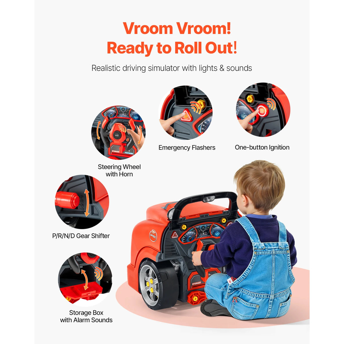 SucceBuy Kids Mechanic Car Repair Workshop Set With Removable Parts
