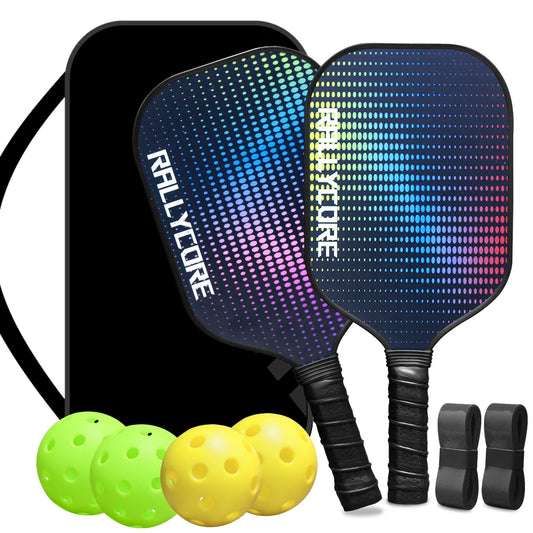 Premium Pickleball Paddles Set of 2 | Includes 4 Balls & Carry Bag | Indoor/Outdoor Use for Adults & Youth