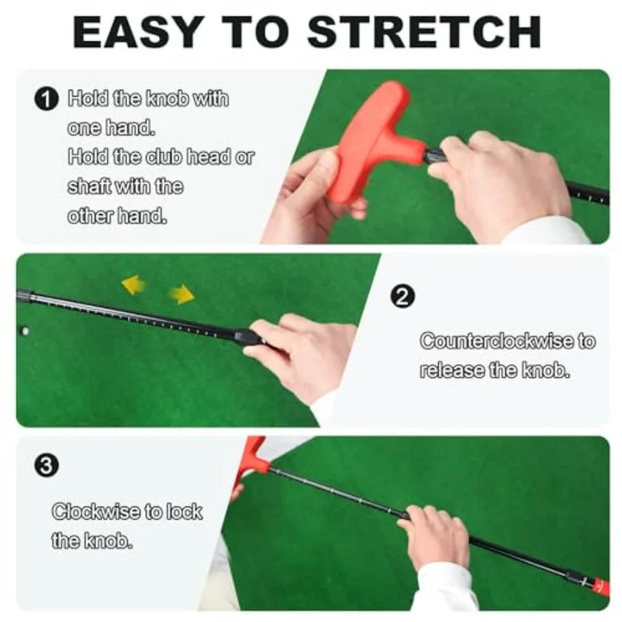 Adjustable Golf Putter, Mini Golf Set - 2 Golf Clubs with 6 Balls and 2 Cup with Flag, Two-Way Putter for Right and Left Handed