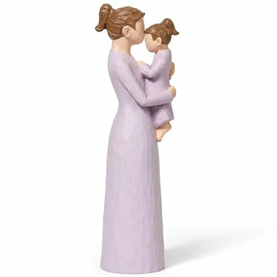 Mother And Daughter Figurine Statue Gift, Hand Painted Family Keepsake