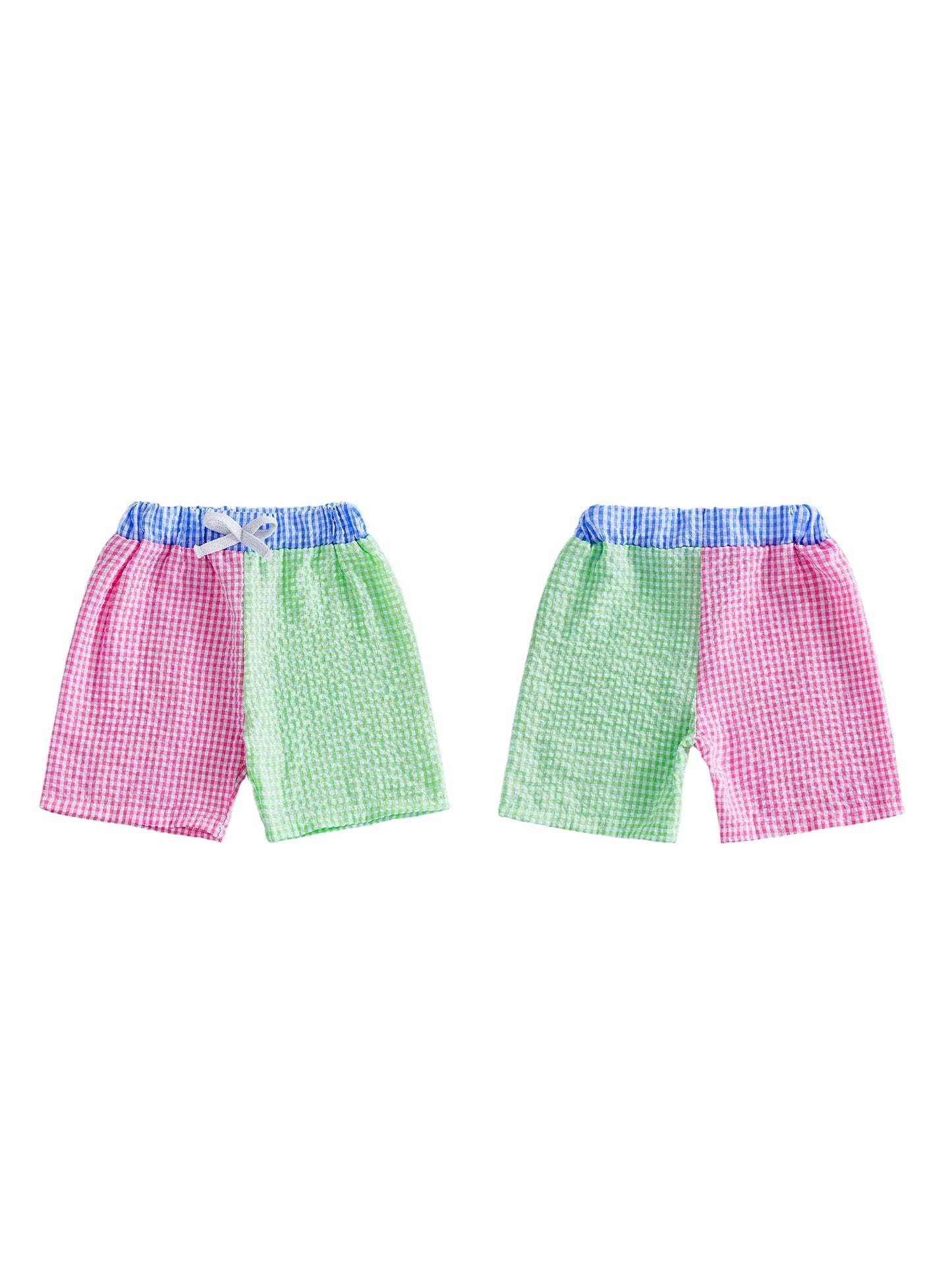 Children s Boys Swim Trunks Comfortable Elastic Waist Plaid and Stripes Design Summer Beach Swim Shorts Swimsuit for Kids