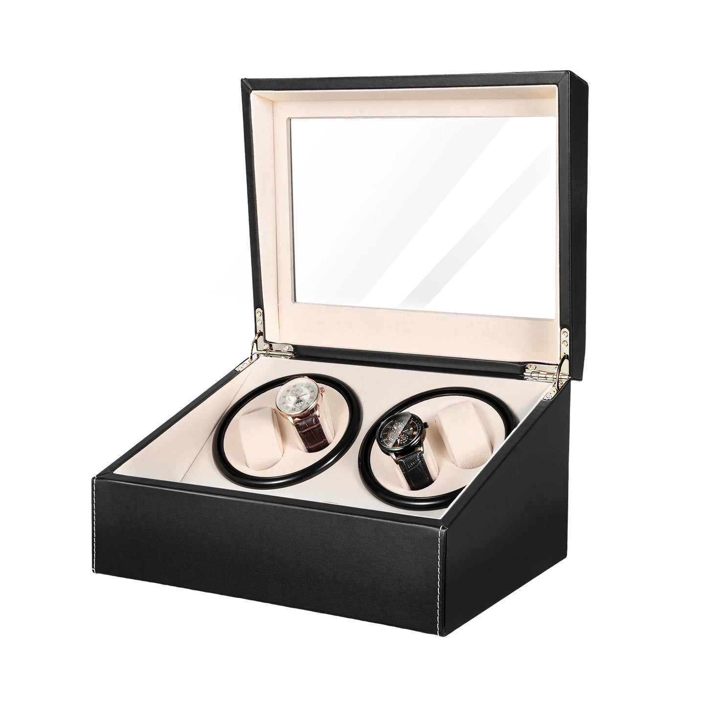 Hign-concerned Watch Winder Box With PU Leather Display Case