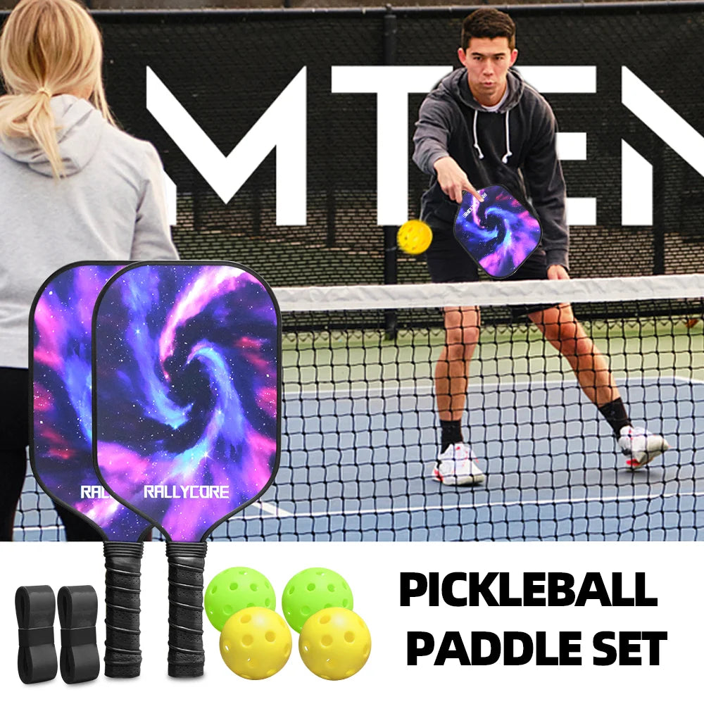 Premium Pickleball Paddles Set of 2 | Includes 4 Balls & Carry Bag | Indoor/Outdoor Use for Adults & Youth