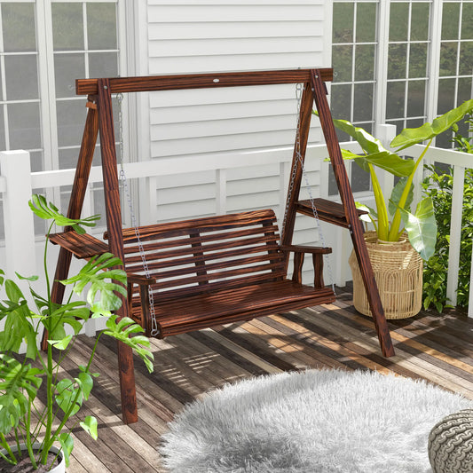 Outsunny Comfortable Outdoor Porch Swing Chair With Stand