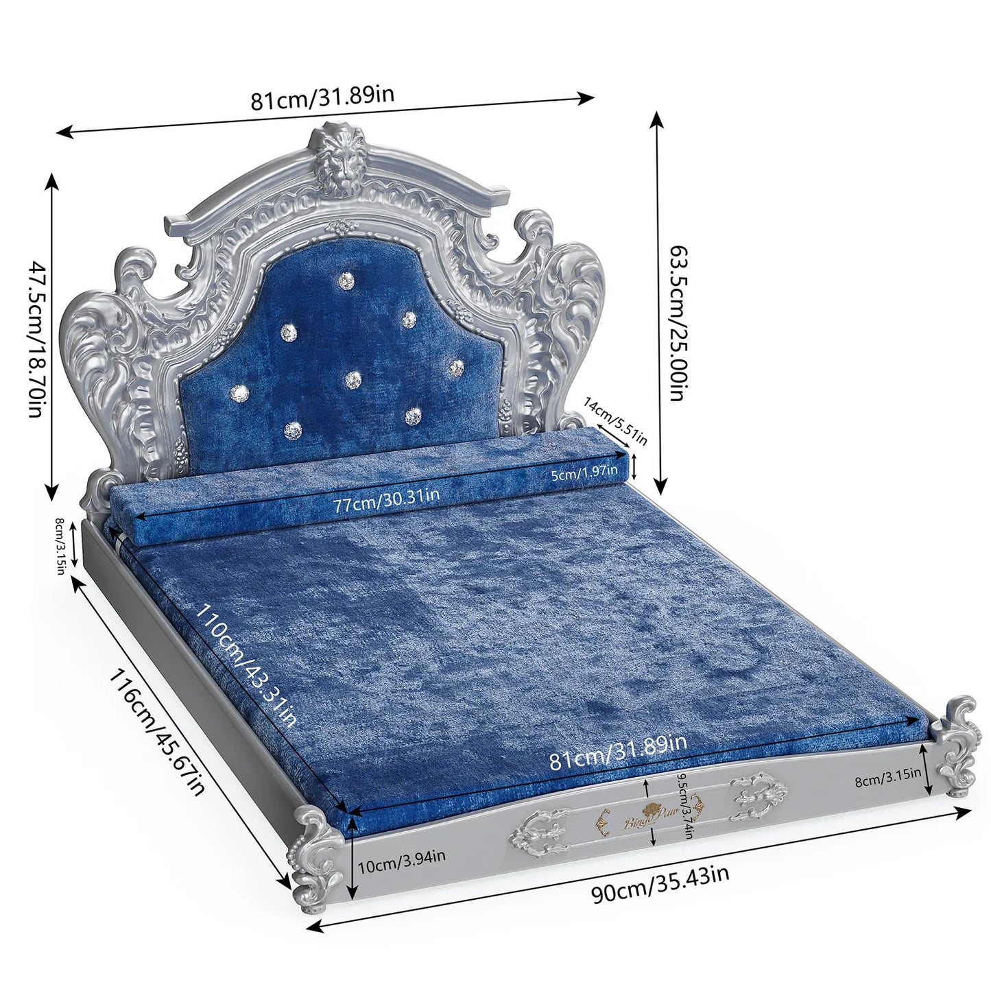 BINGOPAW Luxury Pet Bed With Headboard