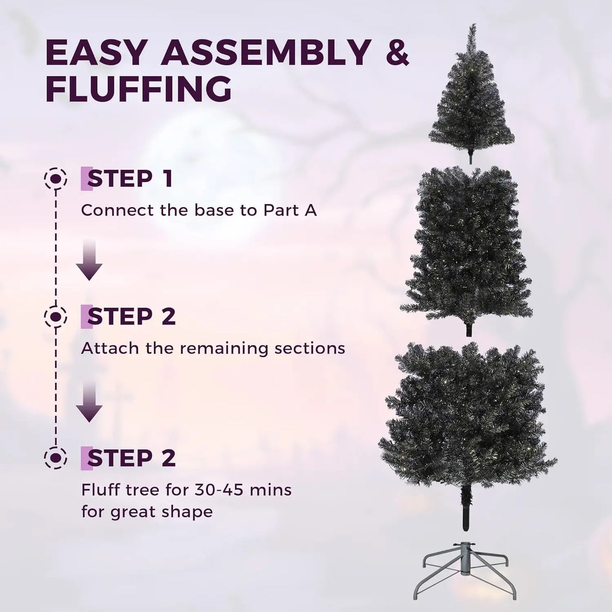 HiMiss Artificial Christmas Tree With Sturdy Stand And Lifelike Branches