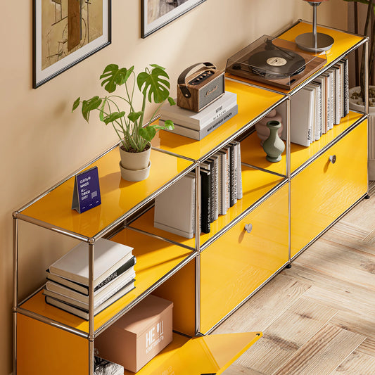 Modern Storage Cabinet Stainless Metal Organizer TV Stand Cabinet for Living Room and Home Office Furniture
