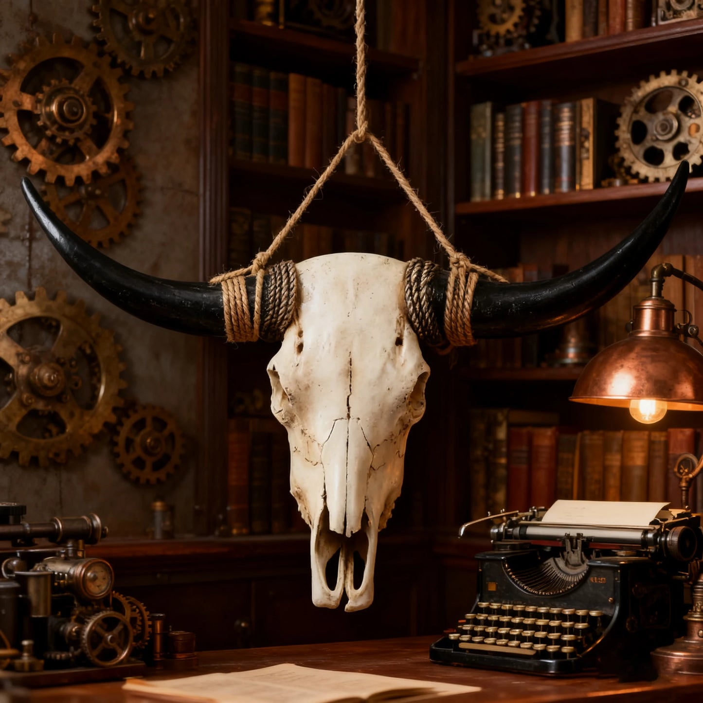 2025 New Arrival: Rustic Style Bull Skull, Large Longhorn Bull Skull, Handmade Western Decor, Wall Art for Men's Spaces