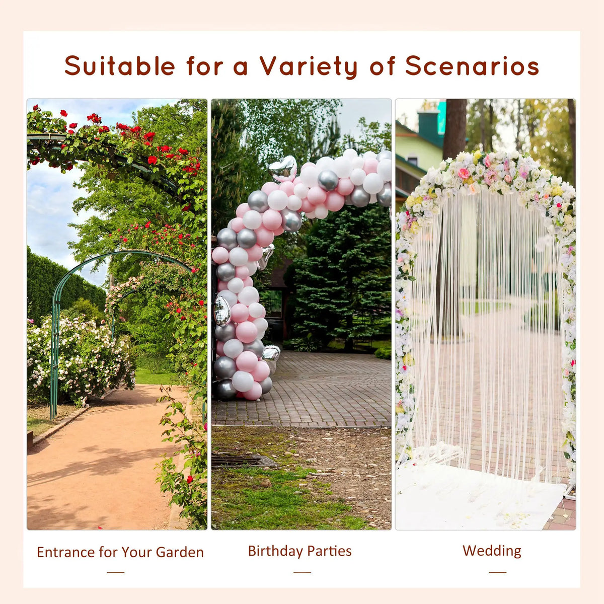 Outsunny Wooden Garden Arch For Outdoor Wedding Decor