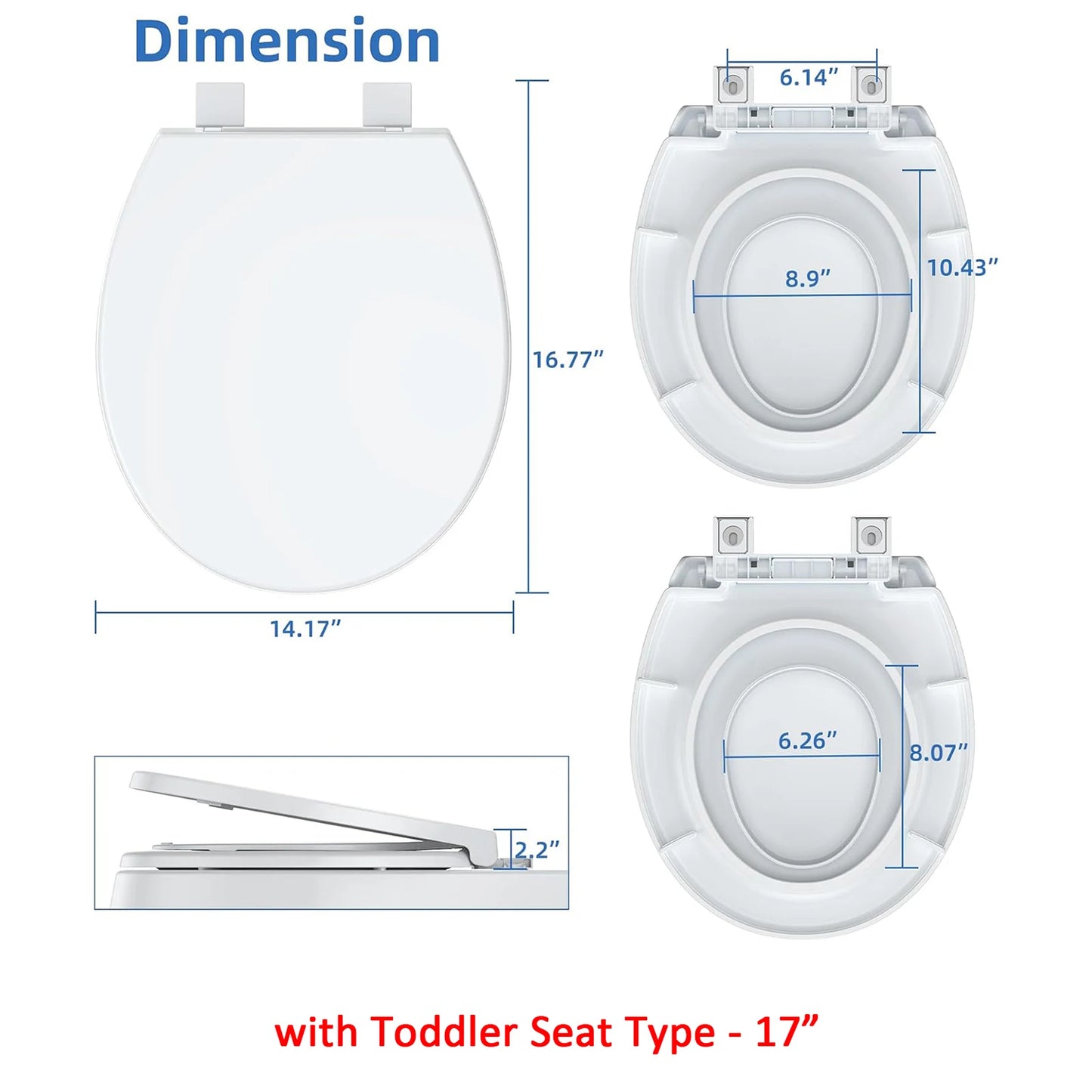 Twister.Ck Quiet Close Toddler Toilet Seat With Non Slip Bumpers