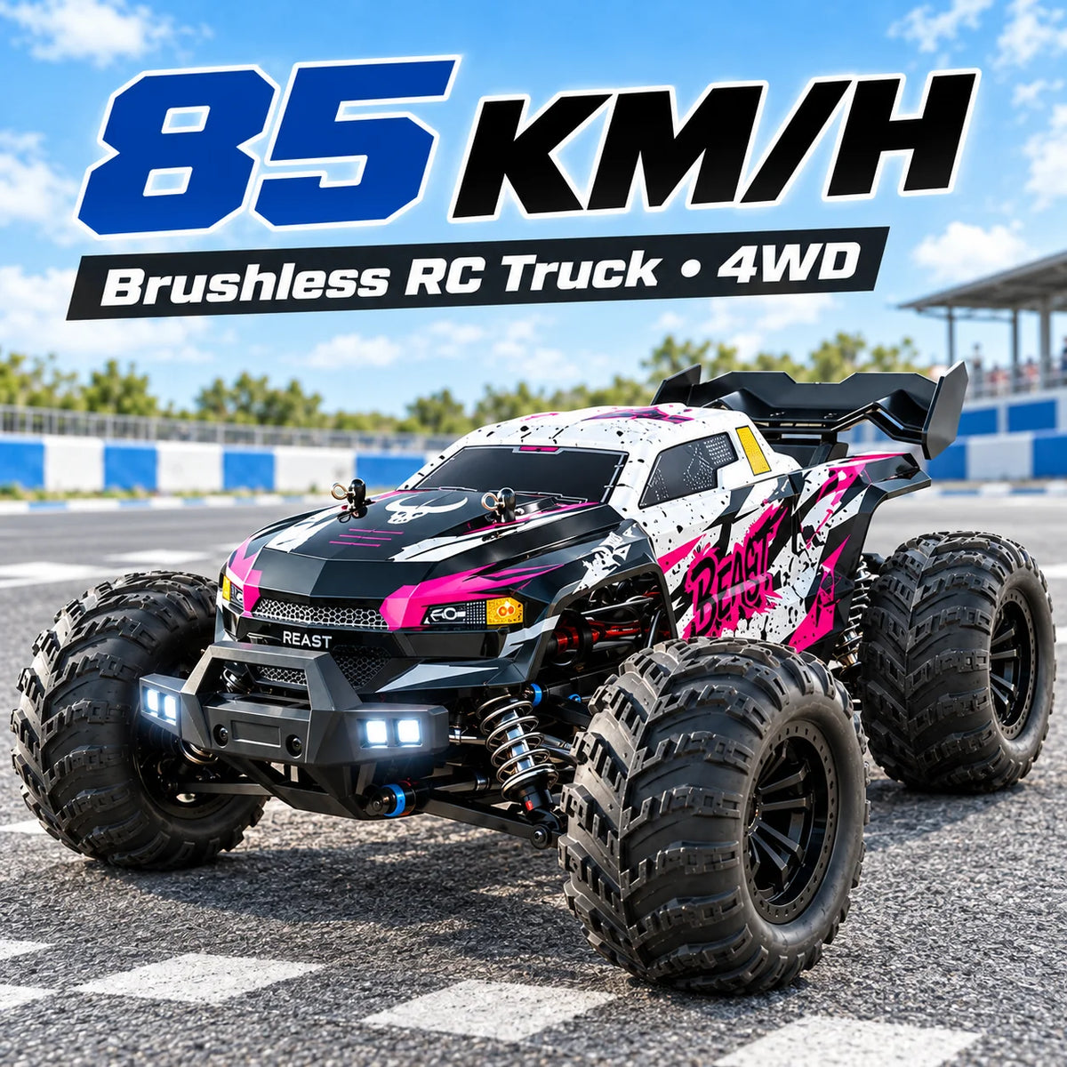 ZNLYRION Brushless 4WD RC Monster Truck with LED Headlights