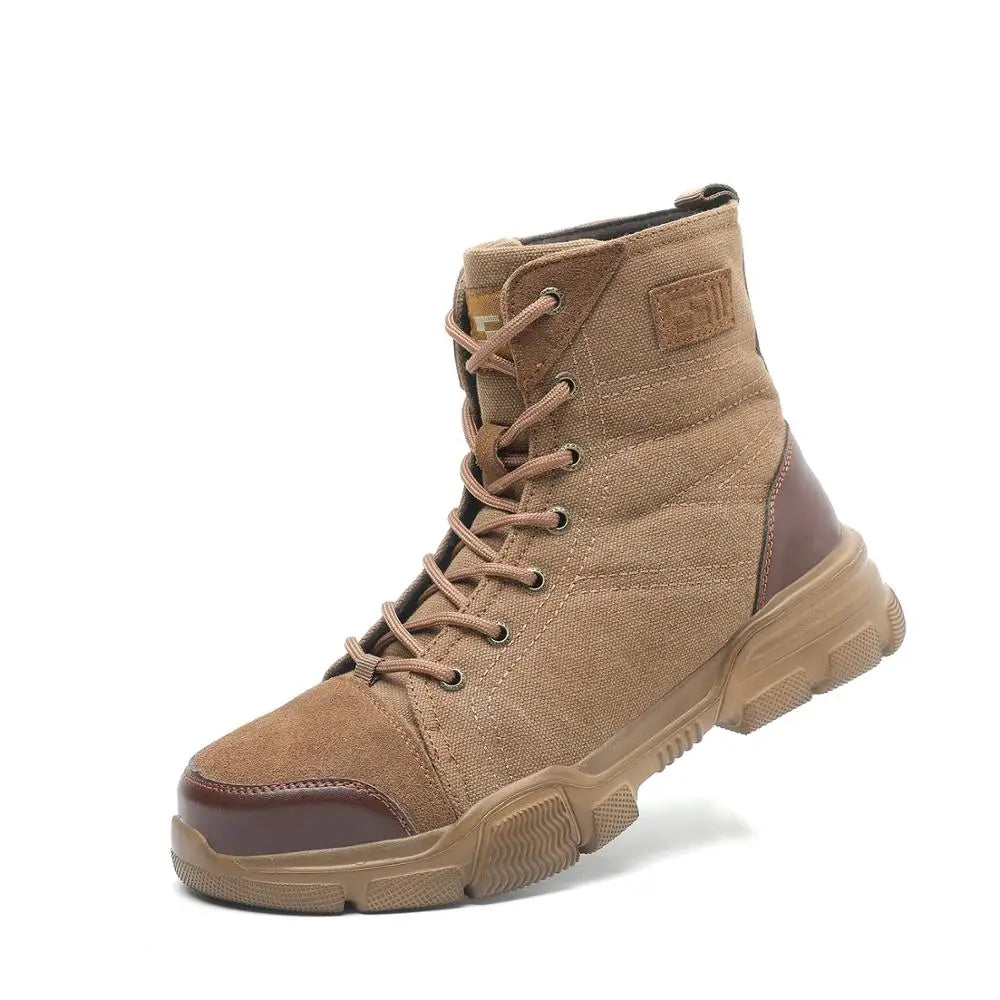 SUADEX Steel Toe Boots for Men Work Safety Shoes Desert