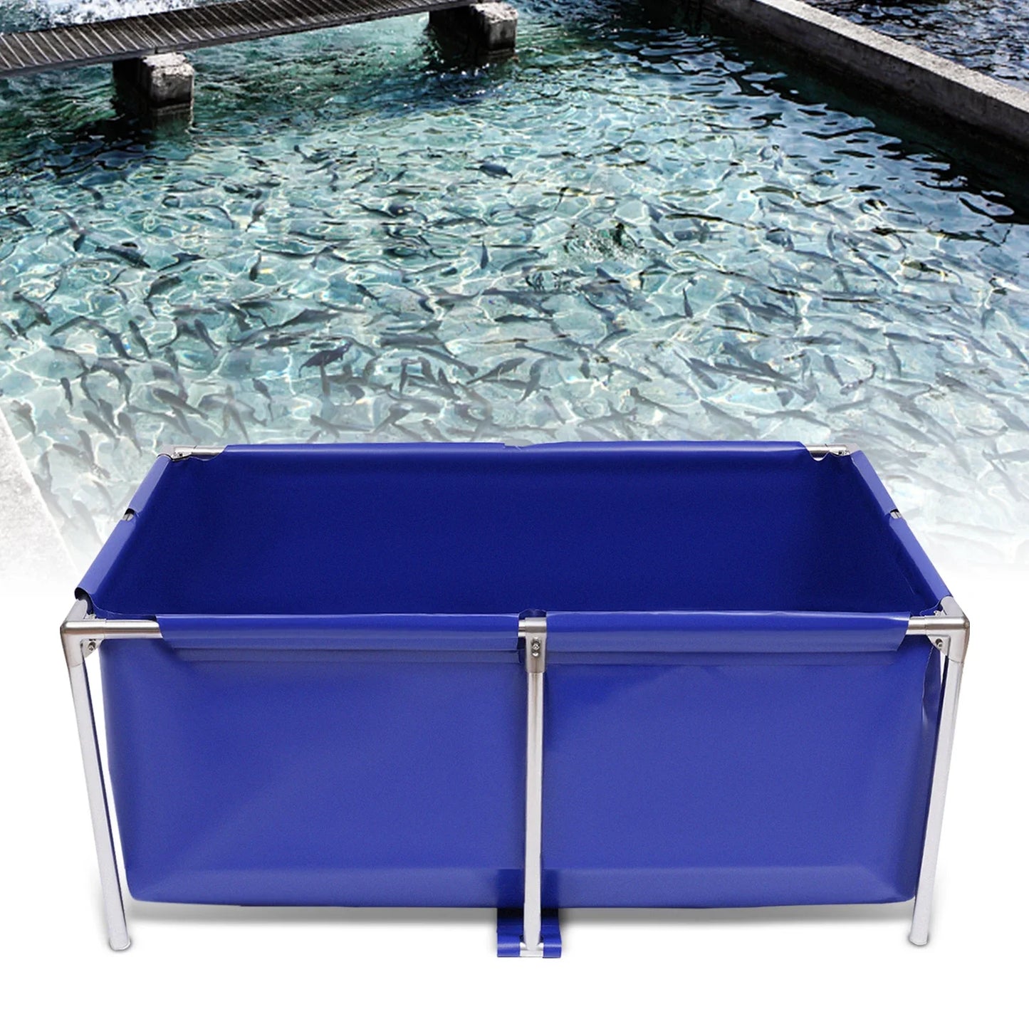 Thickened Waterproof Aquarium Fish Water Tank Anti-rust Canvas Ornamental Swimming Pool Large capacity Koi Lobster Breeding Pond