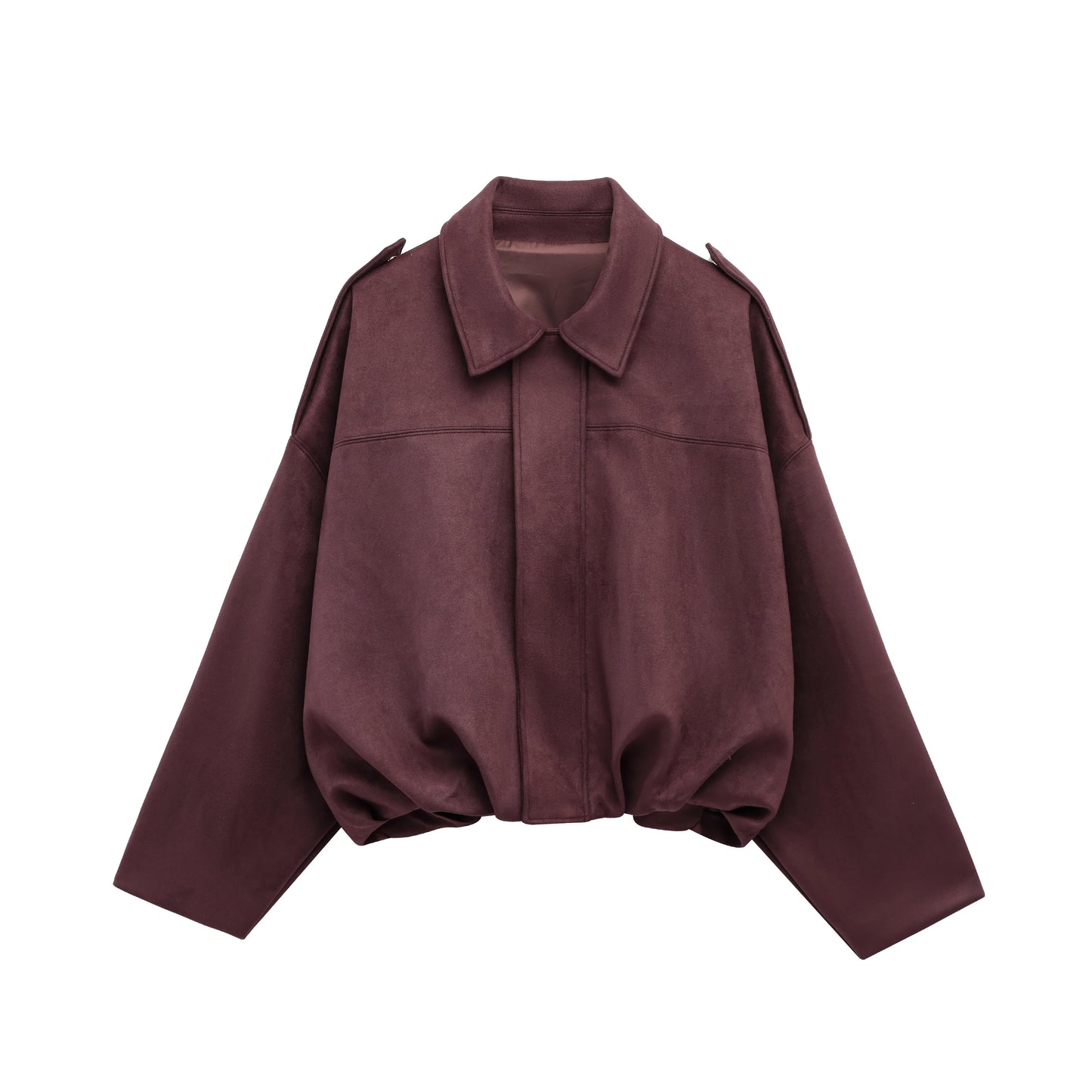 CN Jiangsu Women Suede Bomber Jacket With Zipper