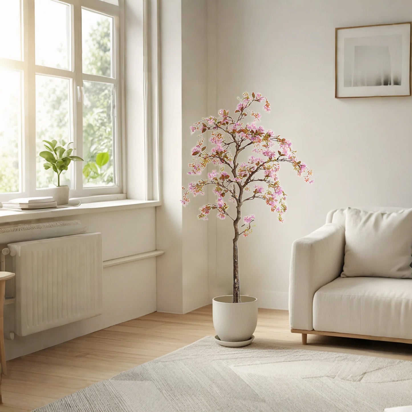 HiMISSCN Realistic Potted Silk Begonia Tree With Lifelike Leaves