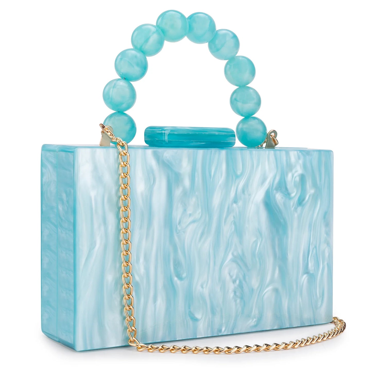 Acrylic Pearl Clutch Bag Small Square Bags Shopping Wedding Beach Evening Party Dinner Dress Purses PVC Women Purse