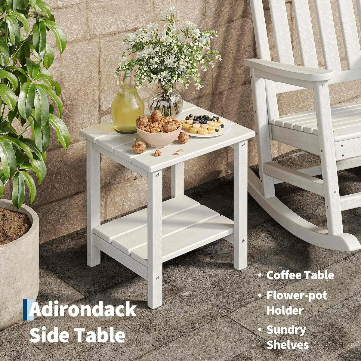 Garvee Outdoor Rocking Chairs Set With Side Table Patio