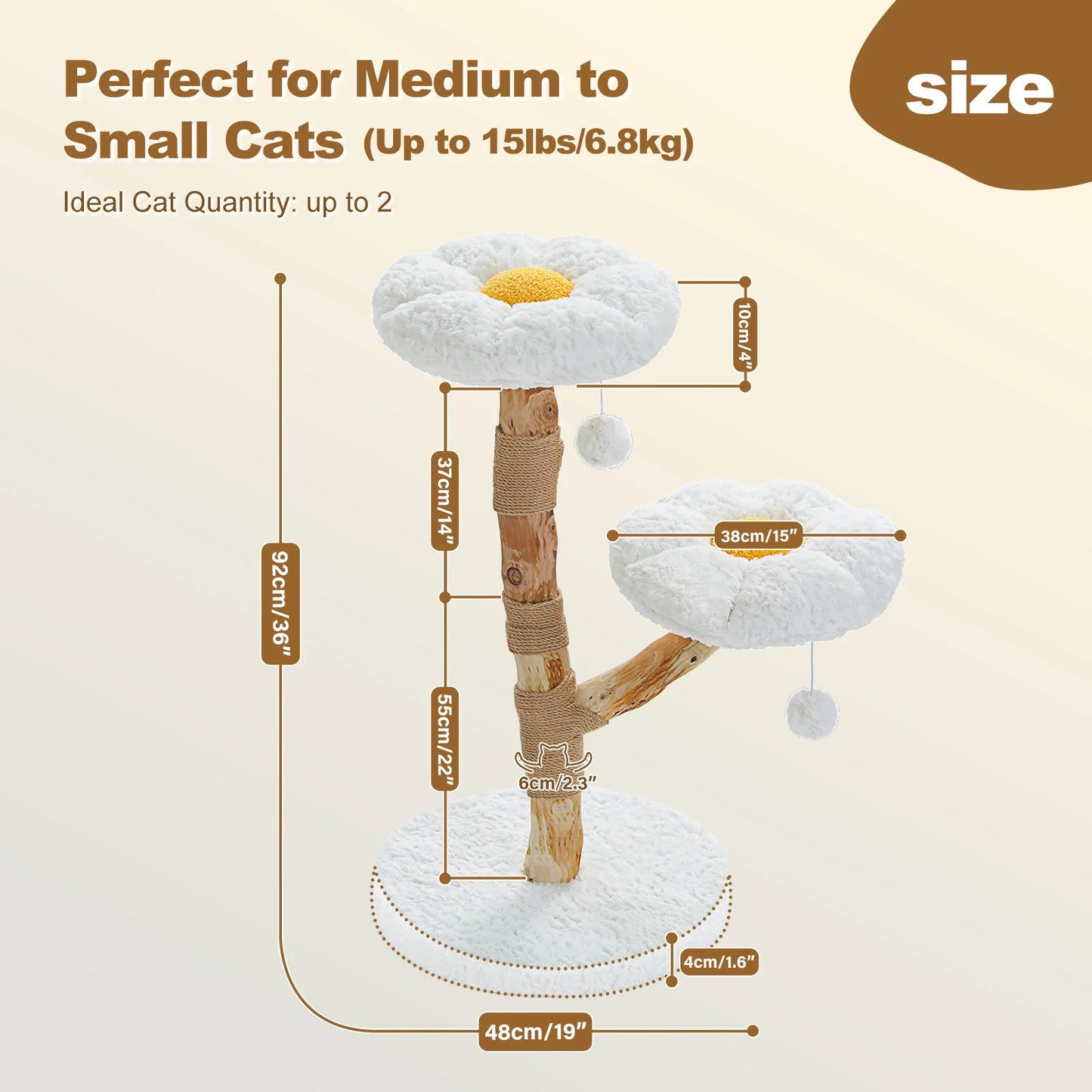 PAWZ Road Flower Cat Tree Indoor Cat Tower With Perches