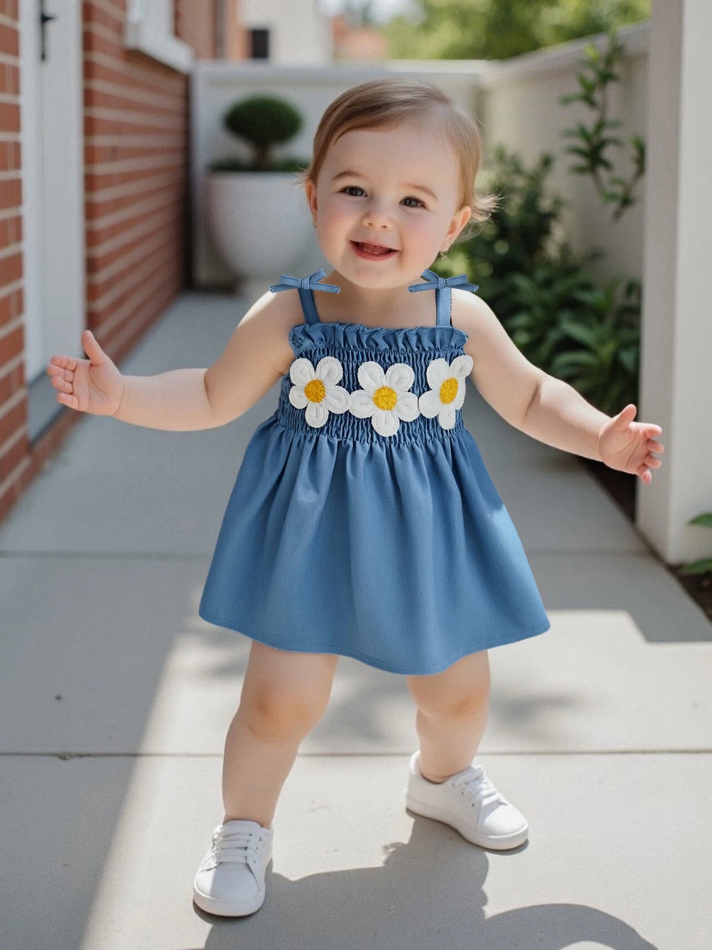 Toddler Girls Summer Outfits Sleeveless Floral Print Ruffle Tank Tops and Shorts Sets with Bow Detail