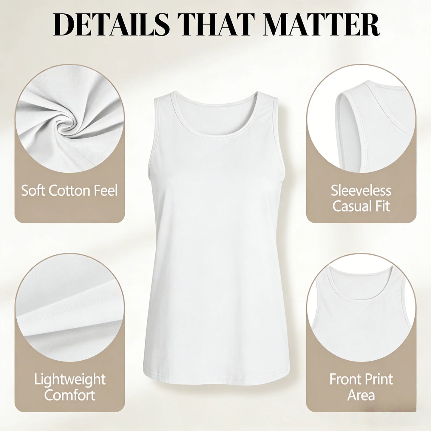 Personalized Women's Tank Top, Custom Photo Logo Text Sleeveless Shirt, Casual Summer Print Top