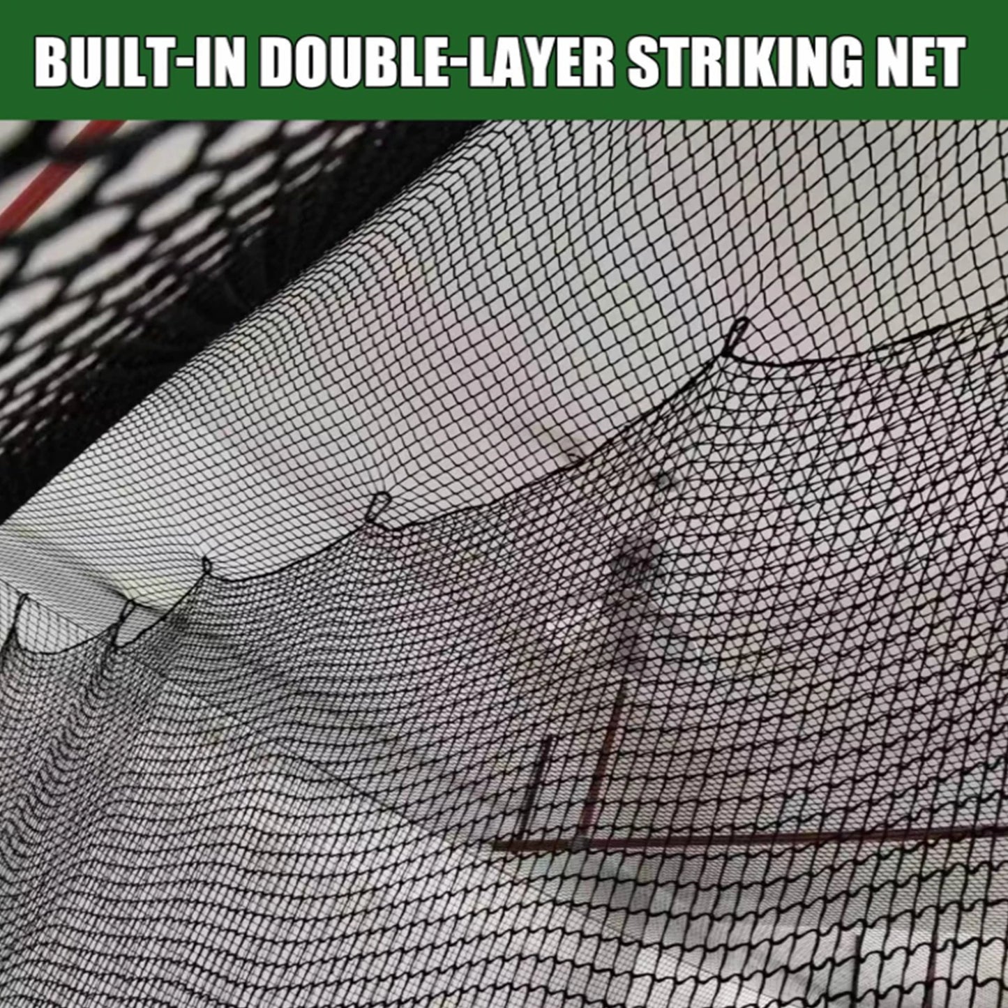 Golf Cage Net | Foldable Ball Netting 10X10X10Ft | Portable Baseball Batting Cage, Wear-Resistant Training Simulators | for Indoor or Outdoor Use