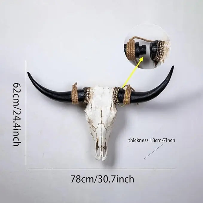 2025 New Arrival: Rustic Style Bull Skull, Large Longhorn Bull Skull, Handmade Western Decor, Wall Art for Men's Spaces