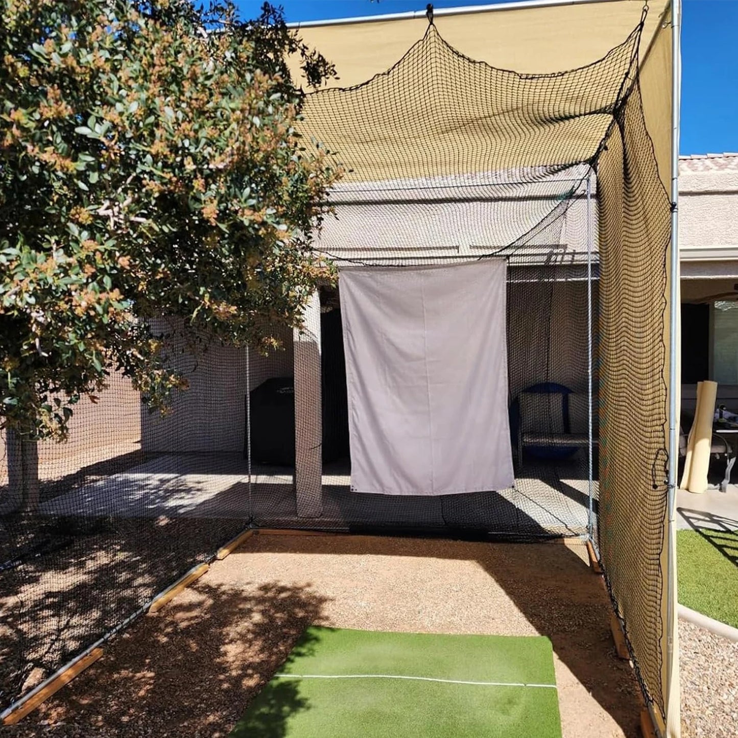 Golf Cage Net | Foldable Ball Netting 10X10X10Ft | Portable Baseball Batting Cage, Wear-Resistant Training Simulators | for Indoor or Outdoor Use