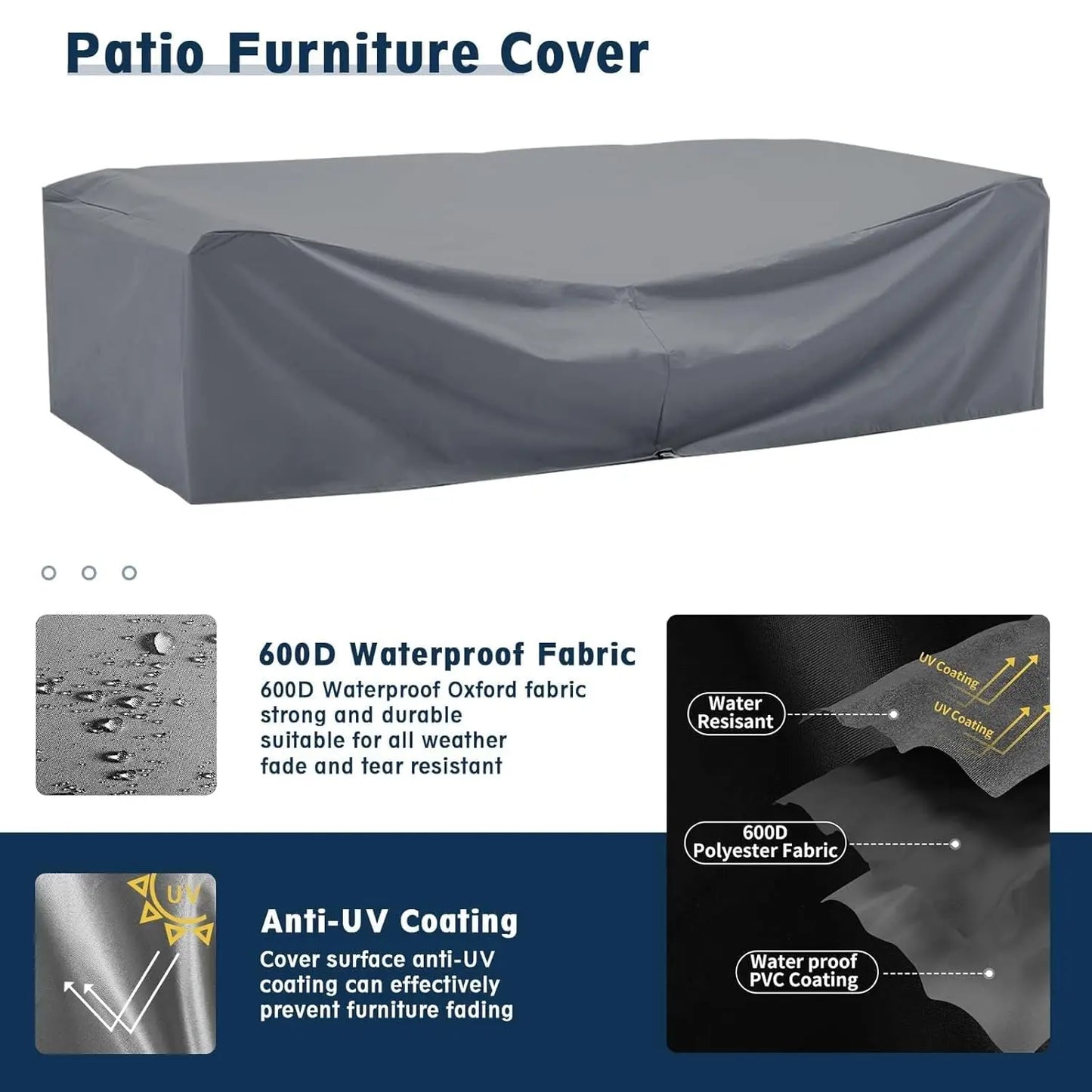 Patio Furniture Sets with Waterproof Cover, 7 Pieces Outdoor Rattan Sectional Sofa Set with Glass Table, Customized