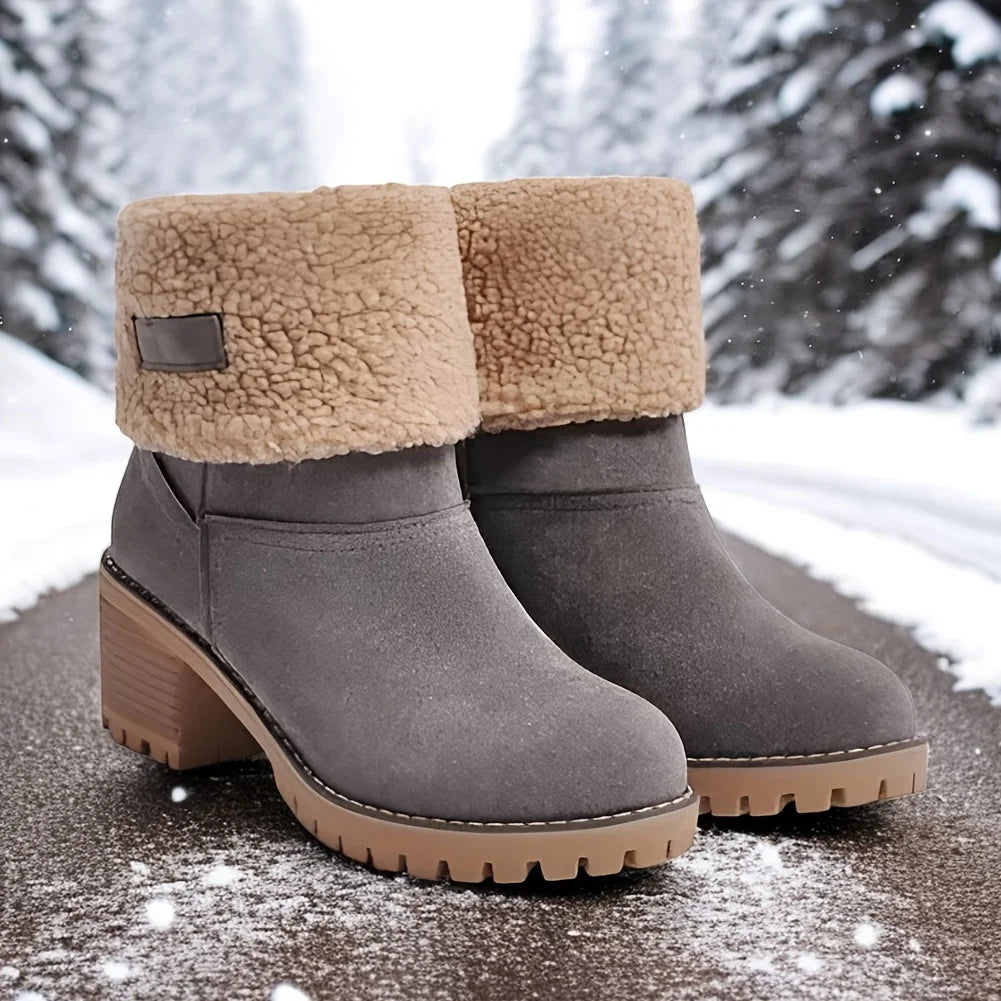 Winter Faux Fur Snow Boots for Women With Platform Heels