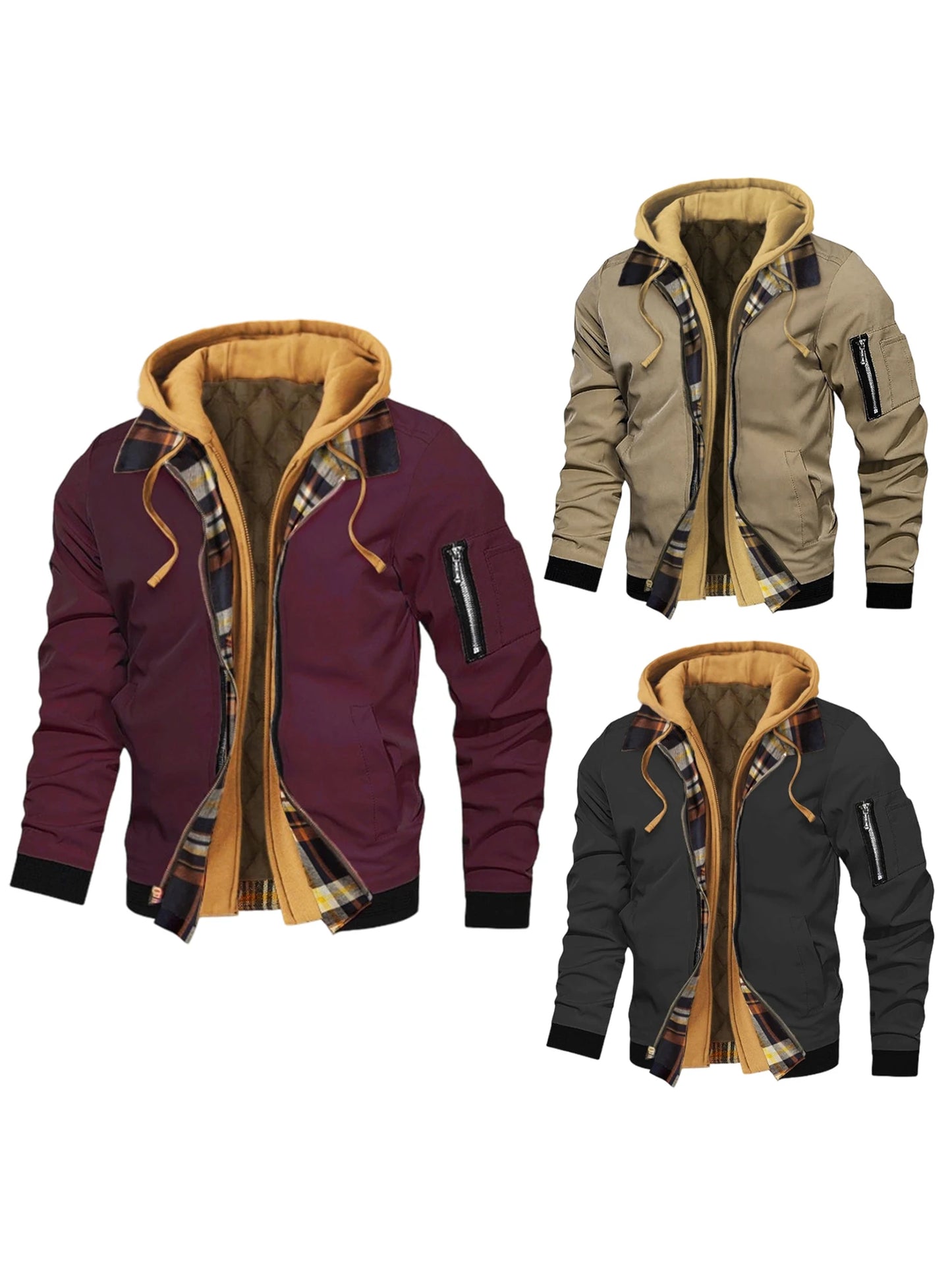 CN Guangdong Men Winter Hooded Jacket With Faux Fur Lining