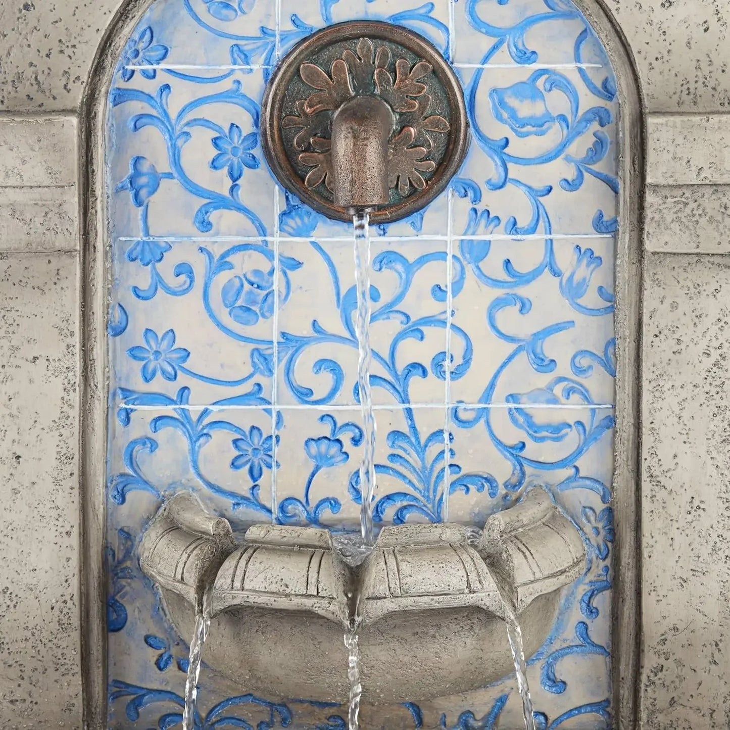 BestsellerBestsellerManhasset 30 1/4" High Large Italian Outdoor Decor Blue Faux Stone Floor Fountain Standing Waterfall Tiered