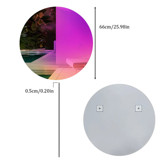 LUVODI Aesthetic Wall Mirror Iridescent Rainbow Glass
