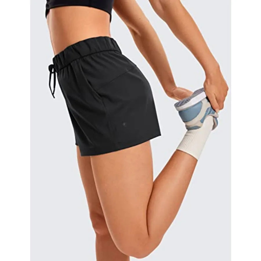 Walk The City Casual Shorts for Women 2.5" - Mid Waisted Stretch for Work Athketic Travel Hiking Golf with Pockets