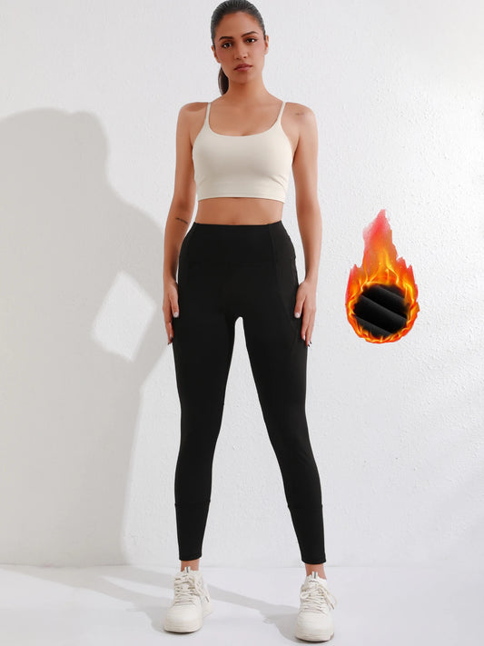 Women's Fleece-Lined High-Waist Leggings For Winter Workouts