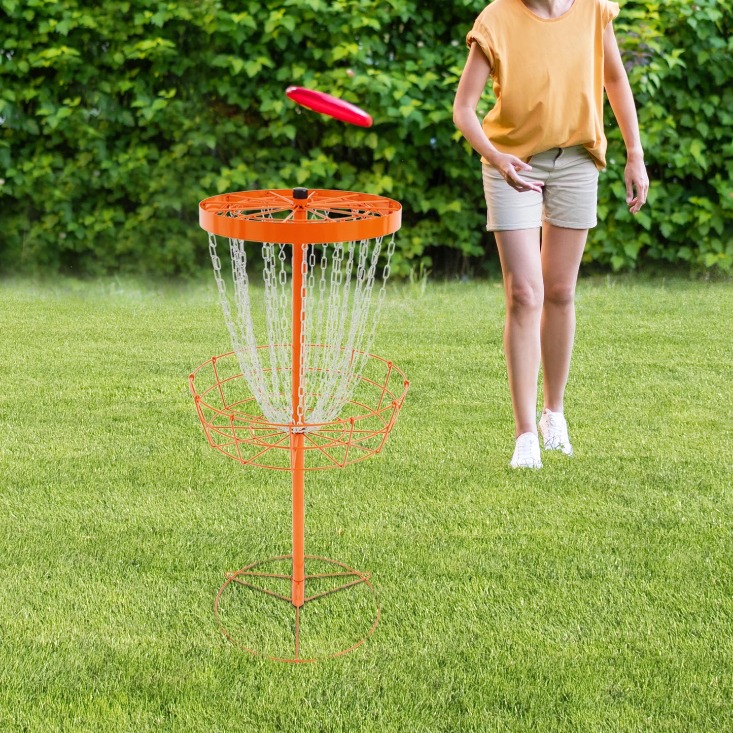 Disc Golf Basket Disc Golf Training Stand 24 Chain Portable Disc Golf Target for Golf Game Flying Disc Camping Outdoor