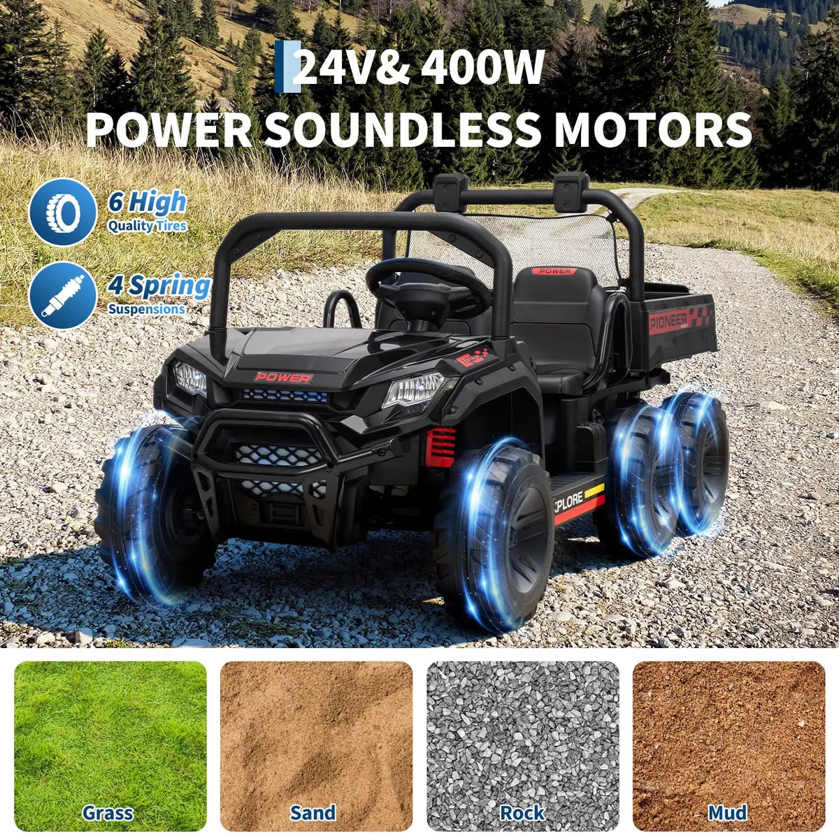 HiMISS Kids Ride On Dump Truck With Parental Remote Control