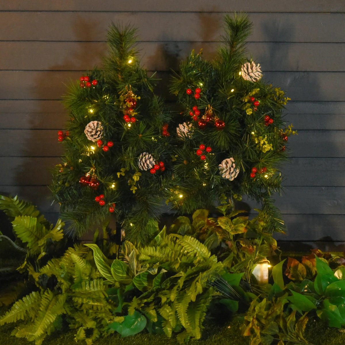 Homcom Artificial Pine Christmas Tree Pre Lit With Ornaments