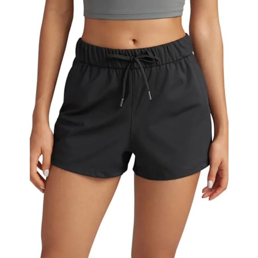 Walk The City Casual Shorts for Women 2.5" - Mid Waisted Stretch for Work Athketic Travel Hiking Golf with Pockets