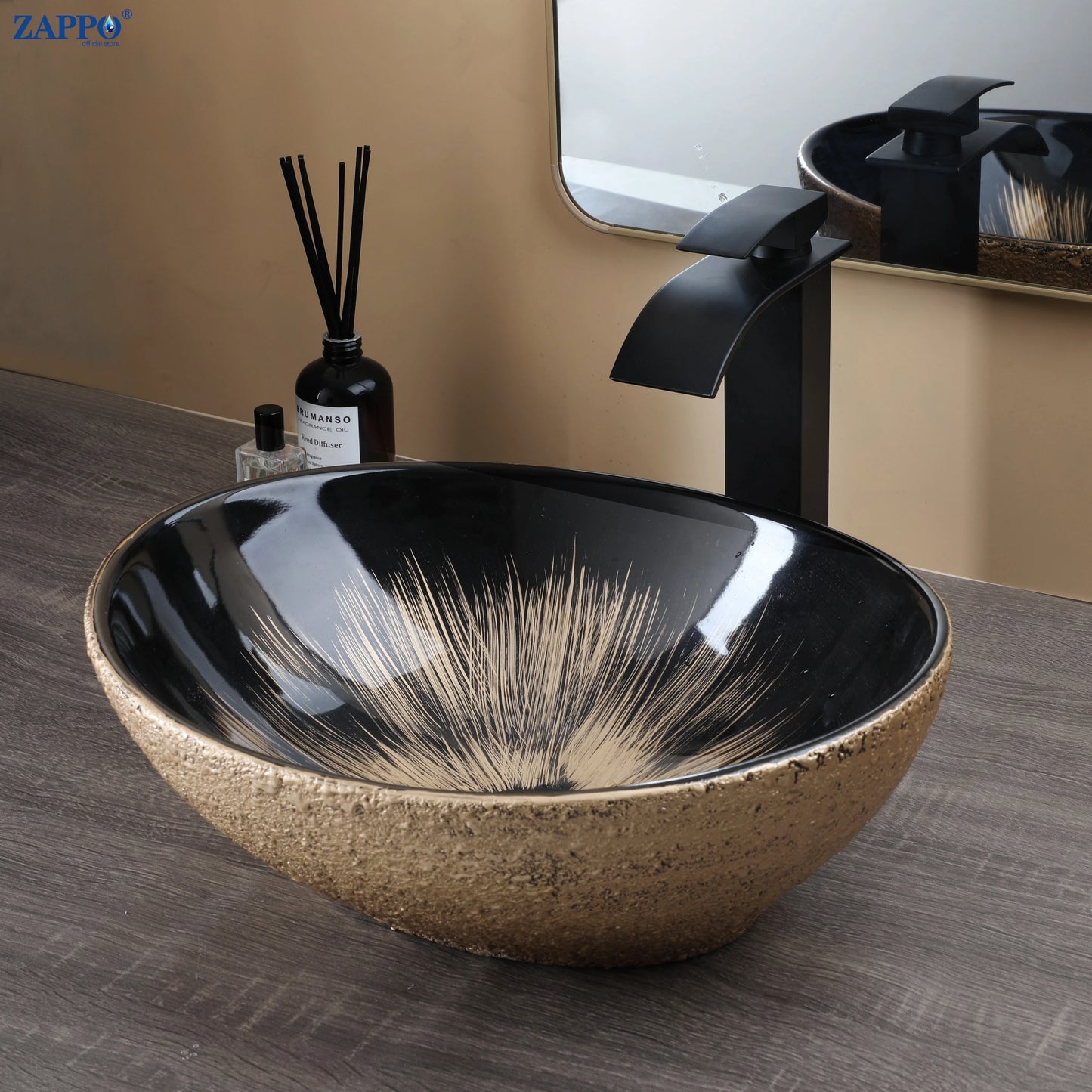 Mekkahla Rectangular Ceramic Vessel Sink With Faucet