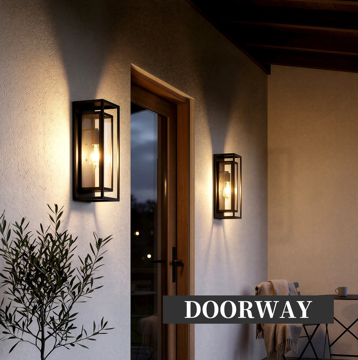 ARLGSITE Waterproof Exterior Wall Lantern With Tempered Glass For Porch