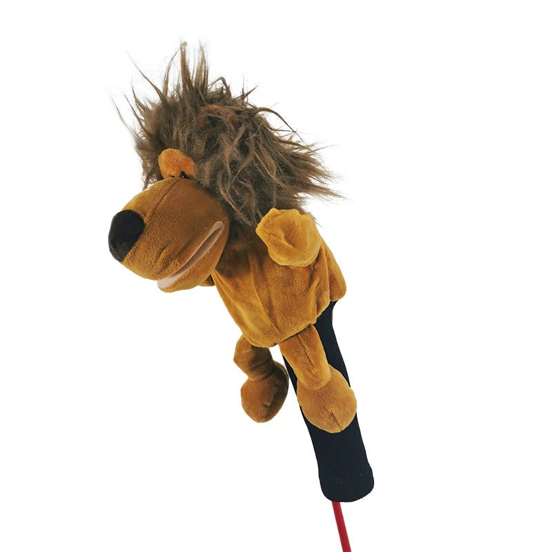 Golf Club Head Cover Animal Style Plush Protector for Woods Putters Soft Friction Prevention Golf Course Accessory