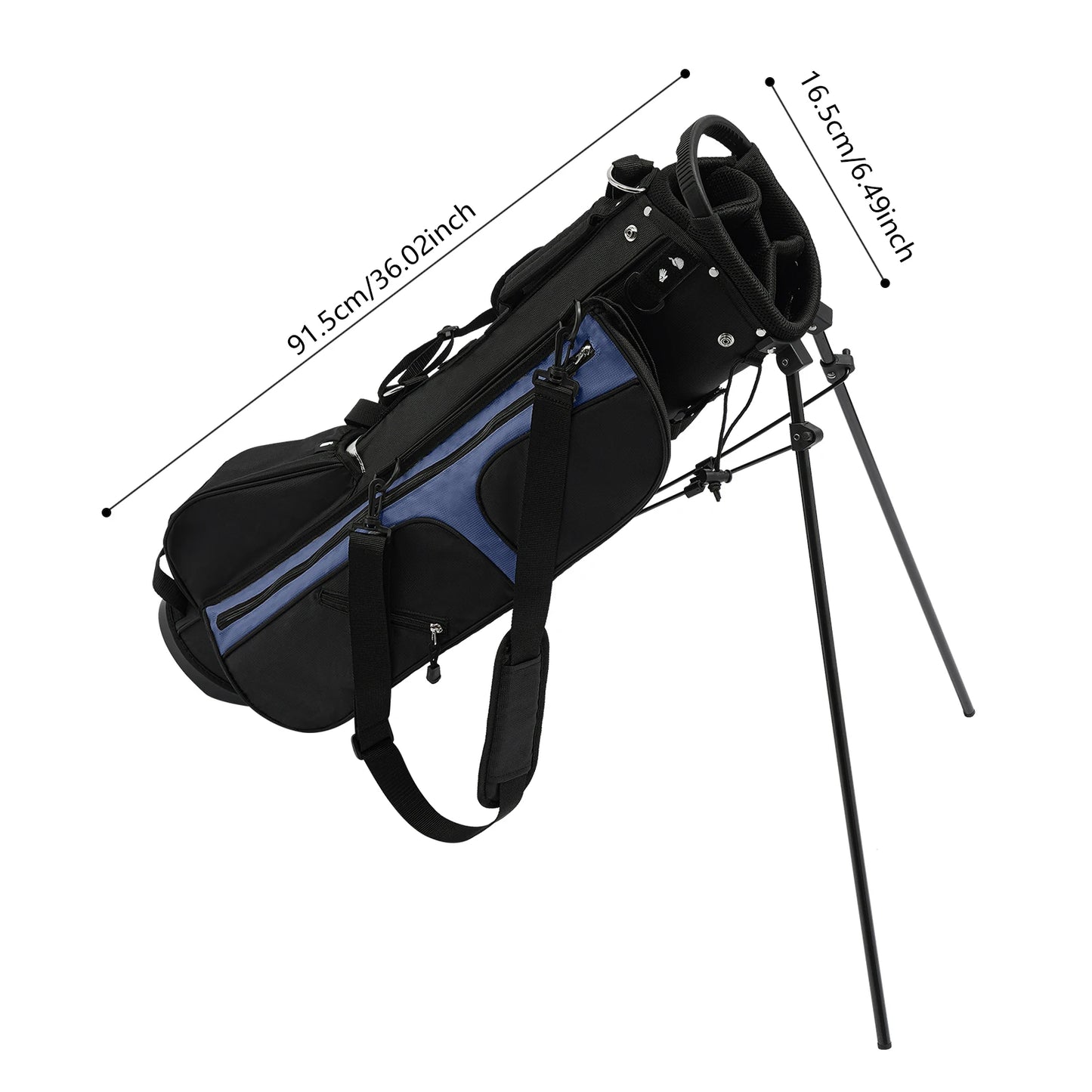 Bymaocar Nylon Portable Golf Stand Bag With 3 Dividers