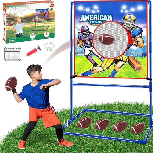 VATOS Indoor Outdoor Football Toss Target Game With 4 Inflatable Balls