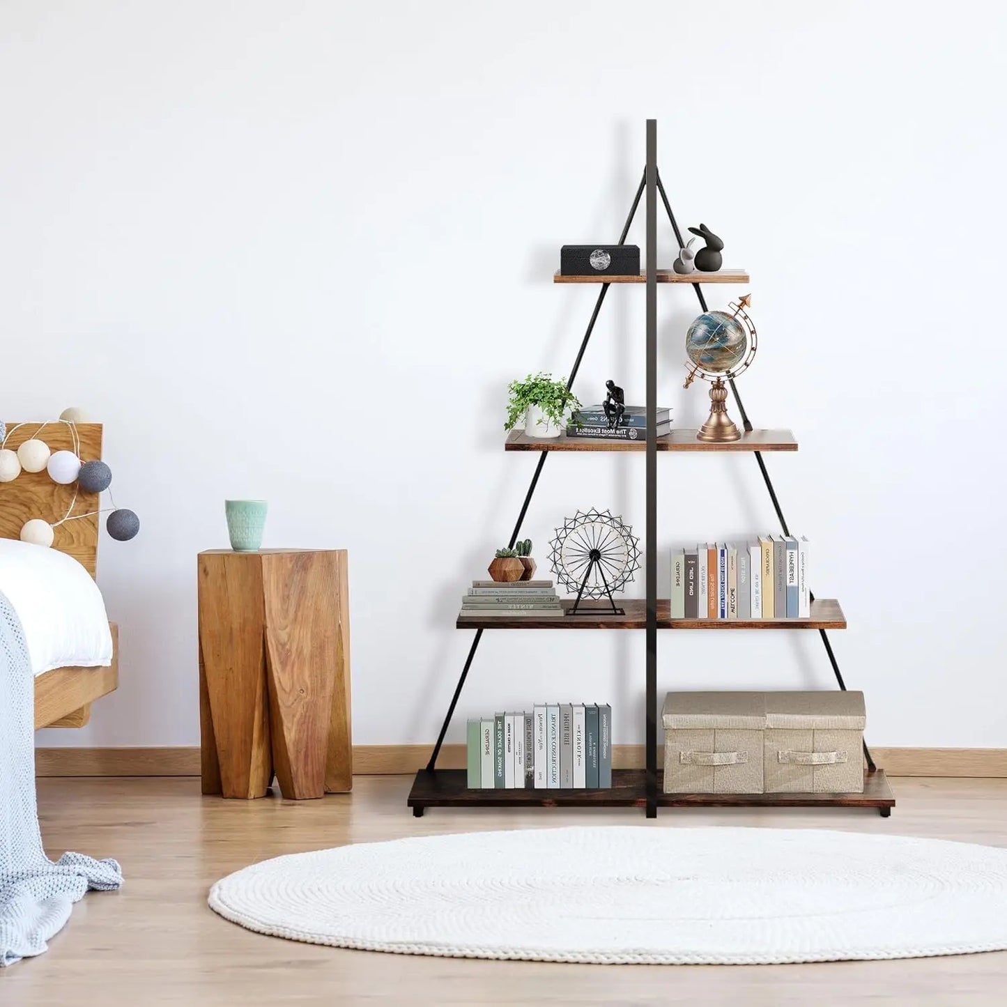 Twister.Ck Steel Frame 4 Tier A-Frame Ladder Shelf