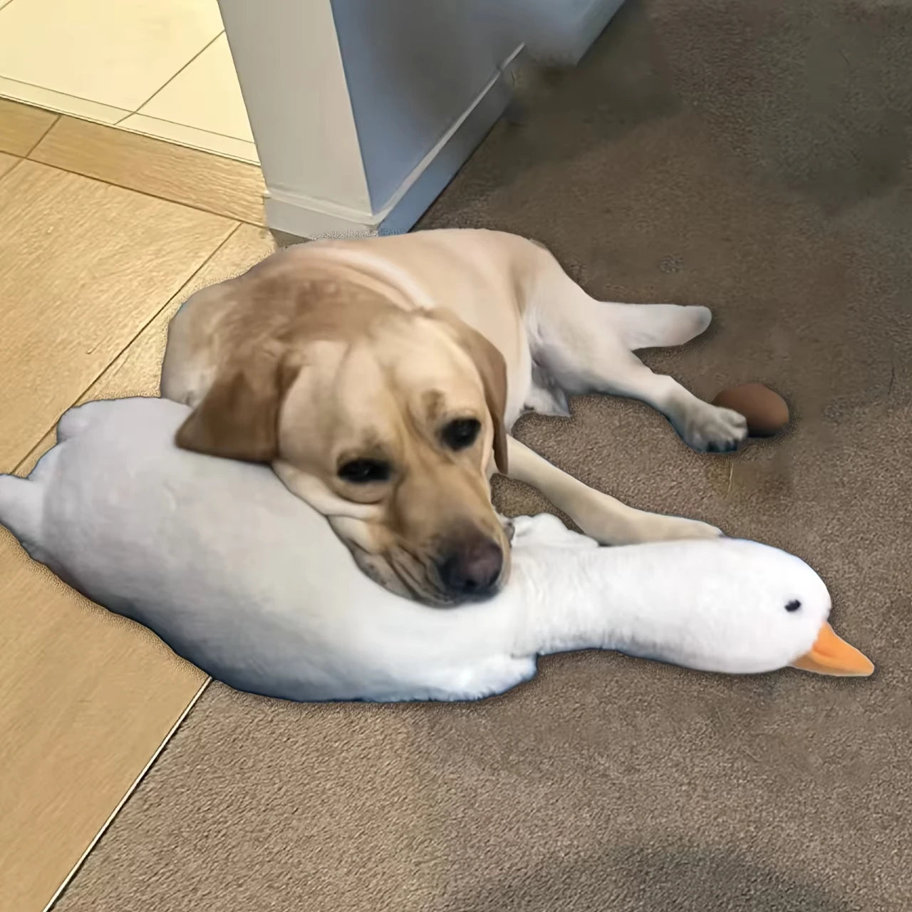 Plush Duck Dog Toy Realistic Goose Design Chew Toy