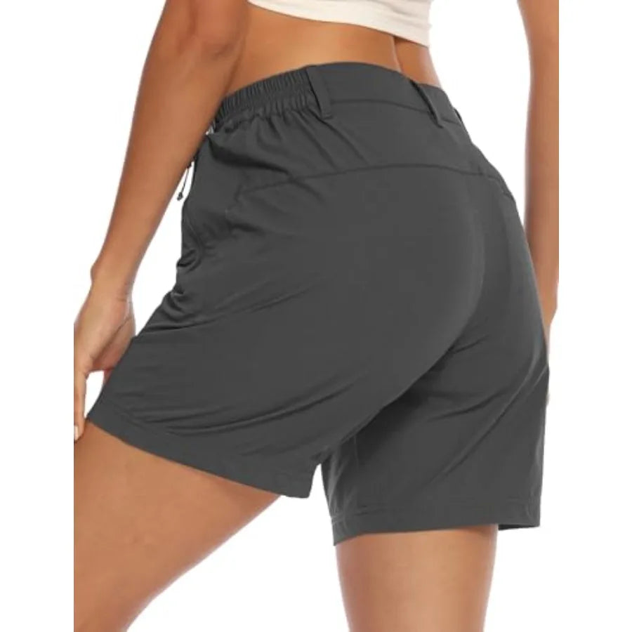 TBMPOY Women's 6" Hiking Cargo Shorts Quick Dry with Pockets Work Golf Short Lightweight Outdoor Active Summer for Women