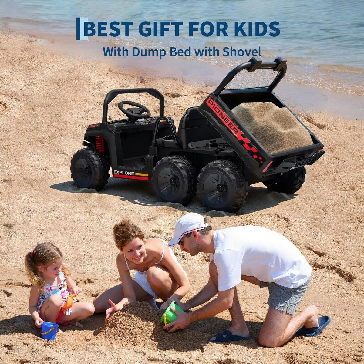 HiMISS Kids Ride On Dump Truck With Parental Remote Control